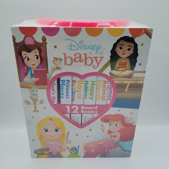 NEW Disney Baby 12 board books Ariel Belle Cinderella and Friends children's toy - Picture 1 of 5